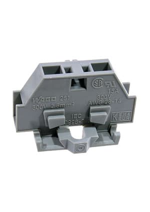 261-301, клеммная колодка 2-проводная 2.5мм2 серая 500В/24А