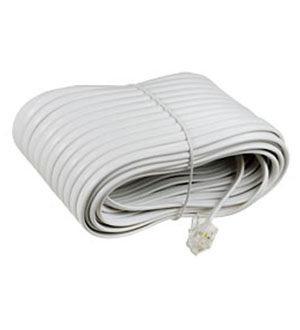 18-3151, Телефонный удлинитель 6P4C,L=15.00м., белый