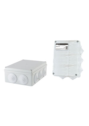 SQ1401-1243, Распаячная коробка ОП 190х140х70мм, крышка, IP44, 10 гермовводов, инд. штрихкод,