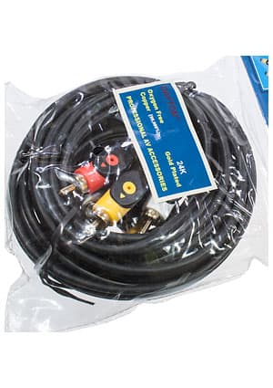 3-0333-3.0, Шнур A/V 3-3 RCA plastic-gold, d=4 мм, 3.0 м