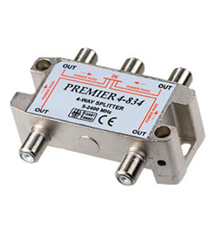 4-834(05-6203) РАЗВЕТВИТЕЛЬ НА 4 ТВ 5-2400MHZ С ПРОХОДОМ ПИТАНИЯ