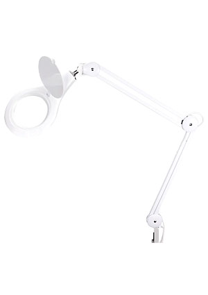 31-0503, Лупа на штат., круглая, наст., 5Х, с подсв. 108 LED, струб.