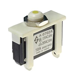 YA-0702-A     5А 250VAC, A-0702A   Автомат защиты  5А 250VAC  (без креплений)