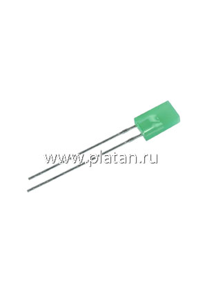 L-513GDT, Светодиод прямоугольный зеленый 110  2.5х5х8.5мм 3мКд 568нМ