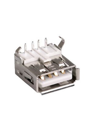 USBA-1J-W, розетка на плату тип А бел.