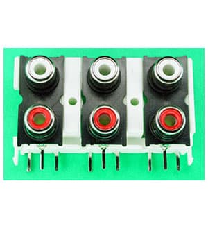 MJ - 521(DTR-0206V) RL-1418-62WR(RLG-601), RS-609 RCA JACK на плату 6к. DTR-0206V
