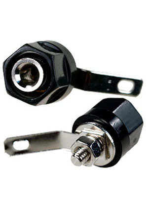 1-633, штекер-банан металл  на кабель d до 10.0мм черный