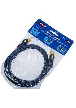 3-0329-3.0, Шнур A/V 1-1 RCA plastic-gold, d=4 мм, 3.0 м