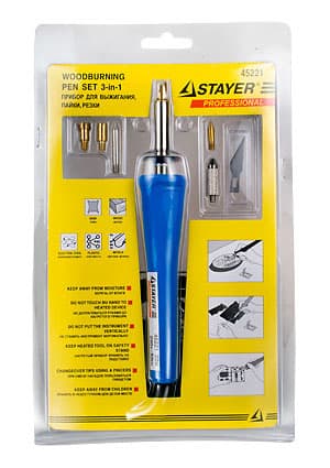 45221 ПРИБОР ДЛЯ ВЫЖИГАНИЯ ПАЙКИ РЕЗКИ С НАБОРОМ НАСАДОК 6ШТ