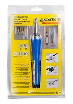 45221 ПРИБОР ДЛЯ ВЫЖИГАНИЯ ПАЙКИ РЕЗКИ С НАБОРОМ НАСАДОК 6ШТ