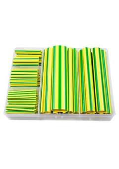 300-000-00000GY, набор 300GY жёлто-зелёных термоусаживаемых трубок 3:1