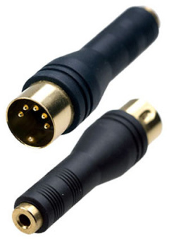 2-301G, переход DIN 5 pin "шт"-3.5мм "гн" стерео пластик "позолоченный"