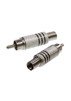 1-210 black, штекер RCA металл на кабель, винт, черный