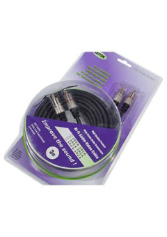 3-0316-3.0, Шнур A/V 2-2 RCA мetal-gold, d=6 мм, 3.0 м, блистер