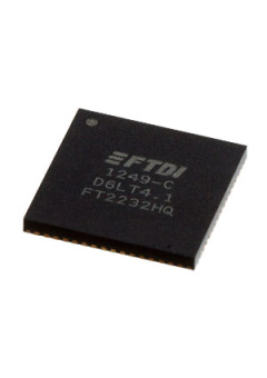 FT2232HQ-TRAY, FT2232HQ, 2 кан. USB=>UART RS232/RS422/RS485 QFN-64