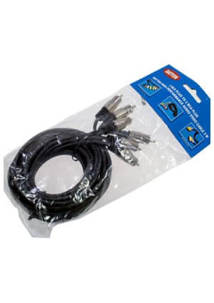 3-0315-3.0, Шнур A/V 3-3 RCA мetal-gold, d=4 мм, 3.0 м