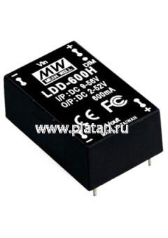 LDD-350H, DC/DC LED Driver, 20Вт, вх 9-56В, вых 2-52В/350мА, преобразователь для светодиодного освещ