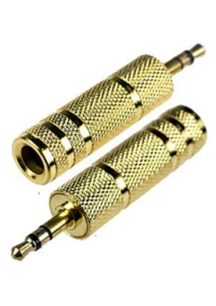 2-106G, переход 3.5мм "шт" стерео - 6.35мм "гн" стерео металл "позол."