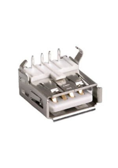 USBA-1J-W, розетка на плату тип А бел.