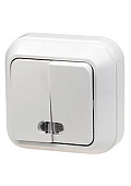 45123 ВЫКЛЮЧАТЕЛЬ ОТКР.УСТ.2 КЛ. (БЕЛ.) С ПОДСВЕТКОЙ