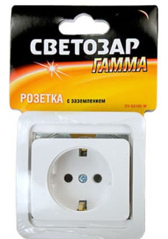 SV-54105-W, Розетка одинарная с заземлением 16А 250В